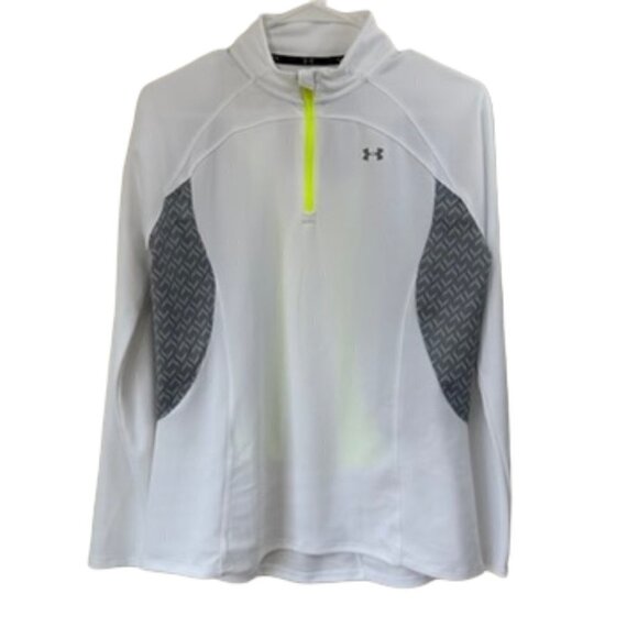 Under Armour Women’s White Long Sleeve 1/4 Zip, Medium - Picture 1 of 9